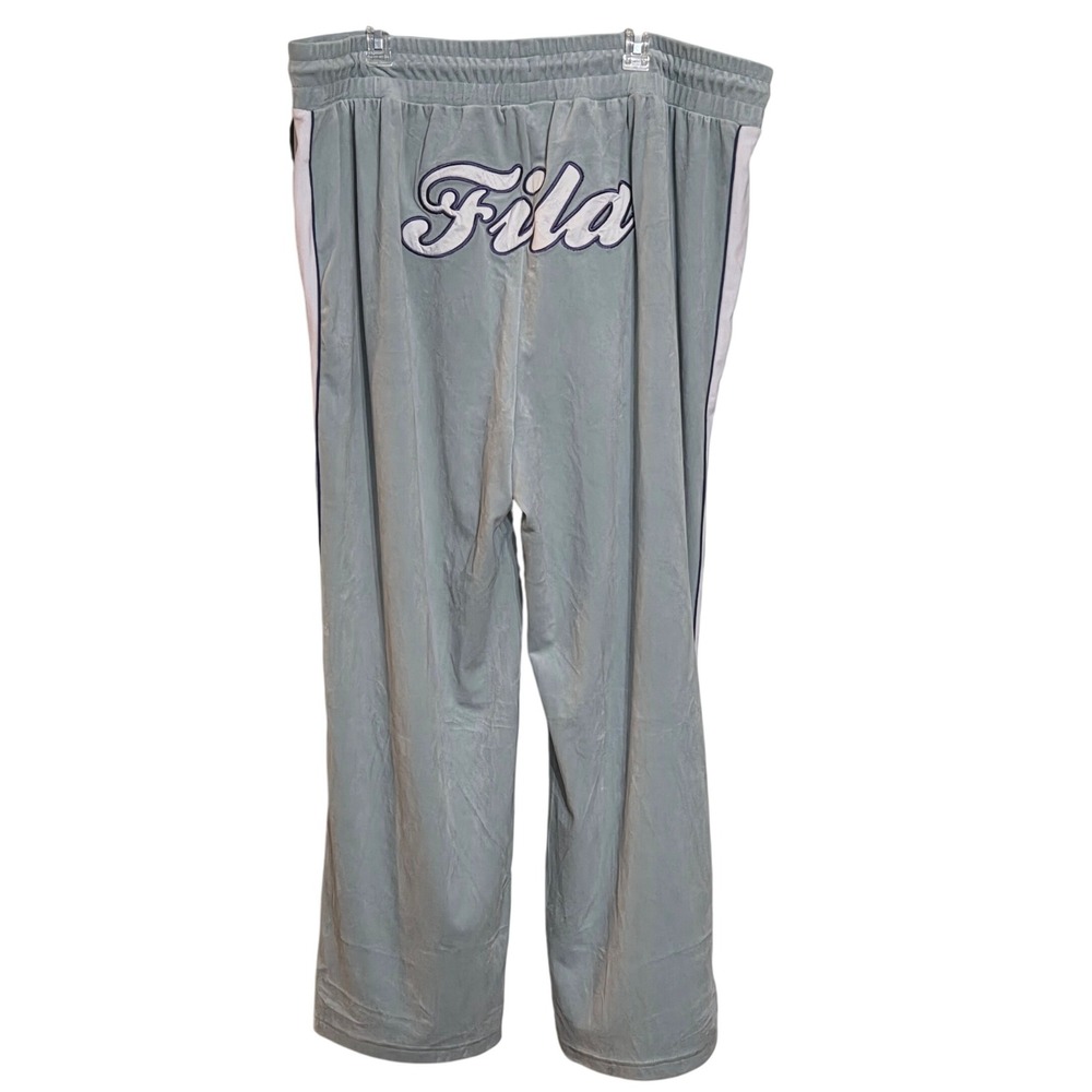 FILA Valery Track‎ Pants 2X Womens Velour Side Stripe Drawstring Athleisure NWT
